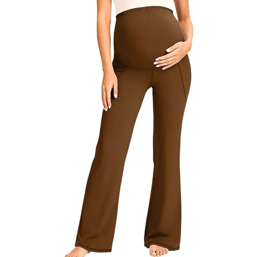 Leggins Deportivos Mujer Largos - Pantalones de Yoga para Maternidad con Cintura Alta Sujetadora Leggings Elásticos y Cómodos para Entrenamiento Diario