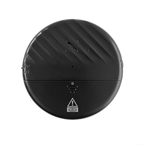 Capteur de vibration pour porte et fenêtre, 125 dB - Alarme avec sensibilité réglable - Anti-vol ultra fin - Détecteur de bris de verre (noir)
