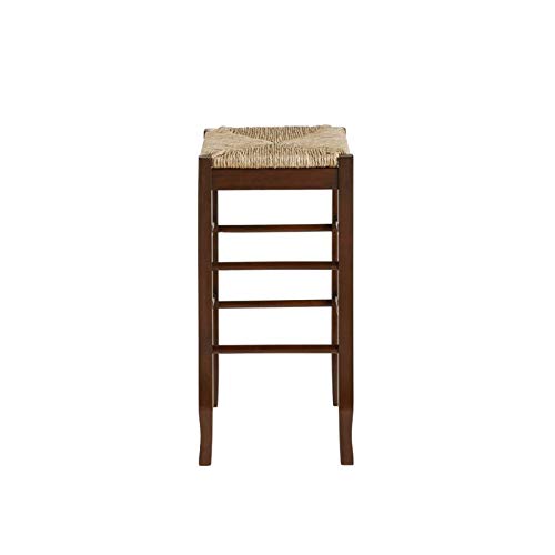 Boraam Square Rush Seat Bar Height Stool, 29-Inch, Cappuccino #TOP2