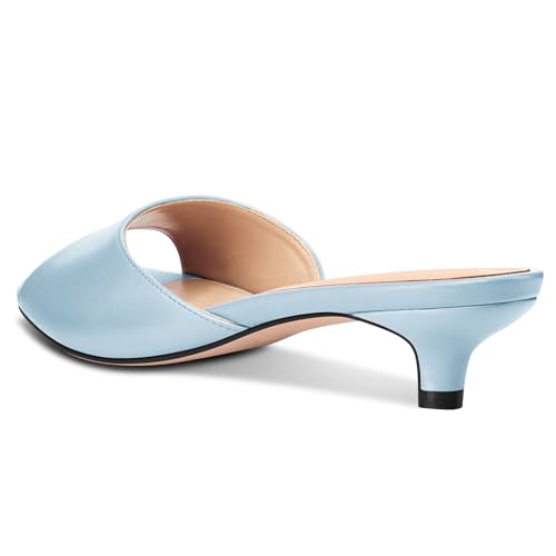 Image of TNYNFBEB Womens Low Kitten Heel Open Toe Sandals Mules Shoes Slingback Prom Party Dress Summer 1.4 Inches Heels