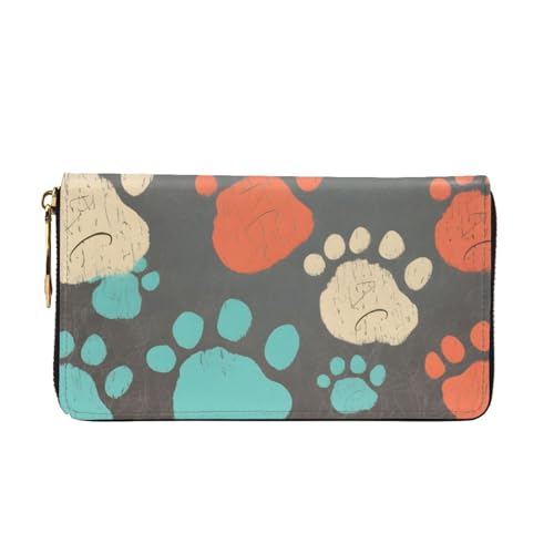 Dog Print Long Leather Wallet,Large Capacity Soft Pu Leather Purse For Women With Multiple Card Slots Phone Pocket And Zipper Coin Purse Stylish Phone Card Holder Clutch2