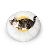 wchbybm 19' Fried Egg Pet Bed - Non-Slip Indoor Cat & Dog Bed for Puppy/Kitten, Ultra-Soft Plush Eco-Friendly Pet Nest