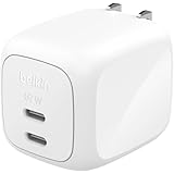 Belkin Cubic Charger 67W 2ポート アダプター ゼロスタンバイモード(待機消費ゼロ) ZSP技術 PPS 急速充電 GaN Type-C タイプc USB-C 折りたたみプラグ 旅行・出張最適 PSE基準 iPhone 17,16～12 スマホ MacBook air PD対応 Windows PC iPad Galaxy Android ホワイト WCH020qcWH