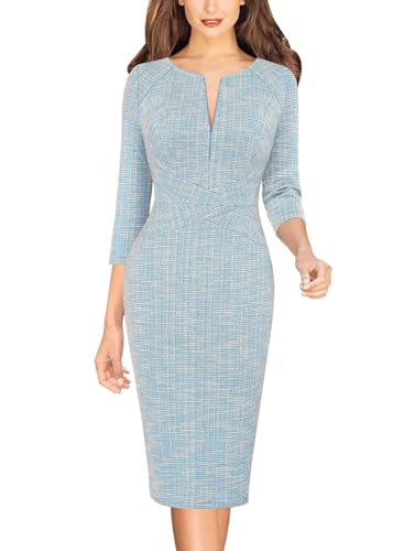 Image of VFSHOW Womens Slim Zipper Up Work Business Office Party Bodycon Pencil Sheath Dress