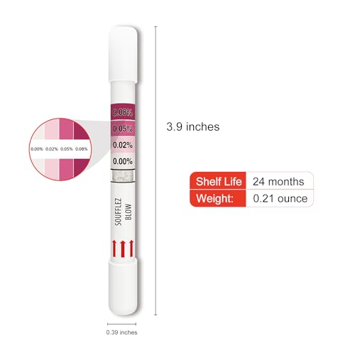 AssuTest Breathalyzers for Alcohol, Single-Use Disposable Breath Alcohol Analyzer 4-Level Indication Home Testing for Personal Use, 2 Tests