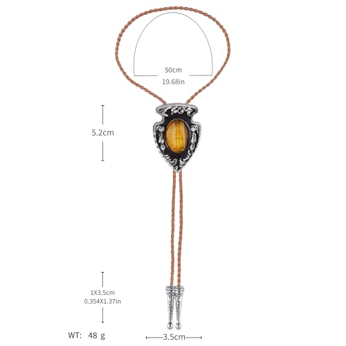 Image of Btilasif Bolo Tie Brown for Men, Scorpion Luminous Stone Cowboy Tie Western Leather Necktie Necklace for Women