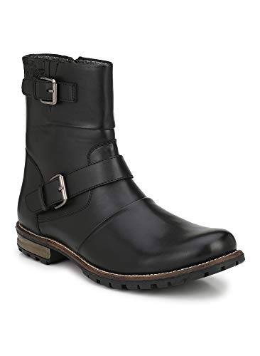 Image of Delize Black /Tan Syth Leather Chelsea High Ankle Boots for Men's