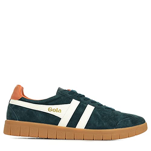 Image of Gola Men's Hurricane Suede Navy /Off-White /Moody Orange /Gum 9 M