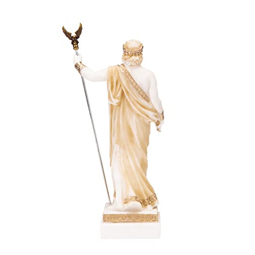 Estatua Zeus Dios Júpiter del Trueno 18 cm Alabastro Dorado miniatura 5