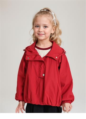 Girls Hooded Fleece Lined Windproof Softshell Windbreaker Jacket4