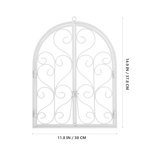 Fausse fenêtre de décoration murale fer stable blanc rustique PLAFOPE 30cm - 2