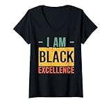 donna black history mese regali black pride i am black excellence maglietta con collo a v