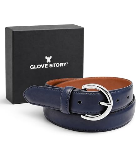 Ceinture femme en cuir bleu GLOVE STORY en coffret cadeau : l'accessoire mode idéal à offrir
