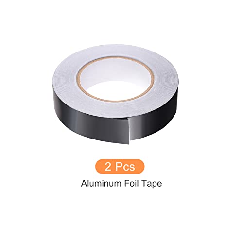 Image of Aluminum Foil Tape Adhesive Metal Tape, [for Sealing Patching Hot Cold HVAC, Duct, Pipe Insulation] - 1 inch /164ft /2.8 Mil /Black /2 Rolls