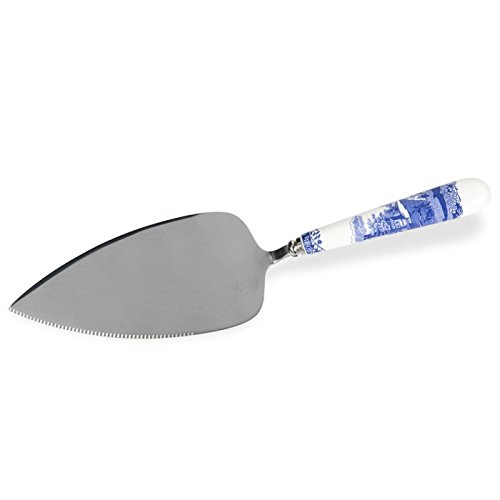 Portmeirion Home & Gifts Spode Blue Italian 25 cm Porcelain handled and Stainless Steel Cake Slice, Cake server Blue/White, BLI1104-X