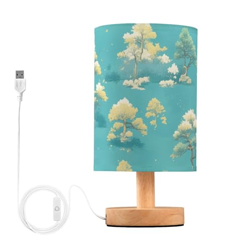 Lámpara de mesa Yuiboo color verde con puerto USB miniatura 1