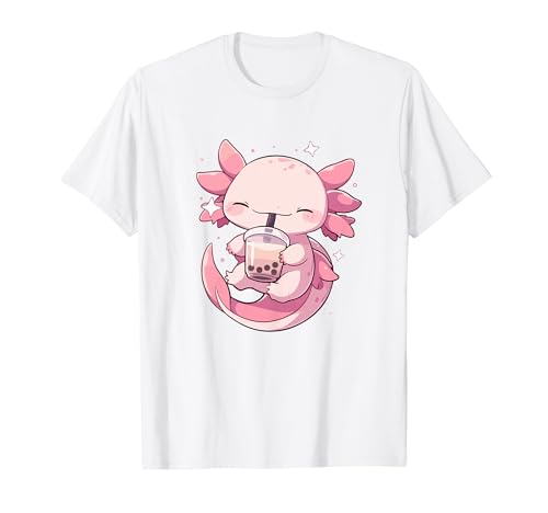 Kawaii Axolotl Boba Giapponese carino estetica Anime Ragazza Adolescenti Maglietta