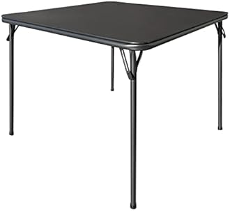 KAIHAOWIN Square Folding Table, Card Table for 4 People Dining Table Foldable Card Game Table Portable for Indoor Outdoor 33"x33"(85x85cm)-Black