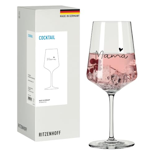 RITZENHOFF 8171009 Cocktail-Glas 500 ml Serie Sprüche mit Schriftzug Mama - modern Made in Germany