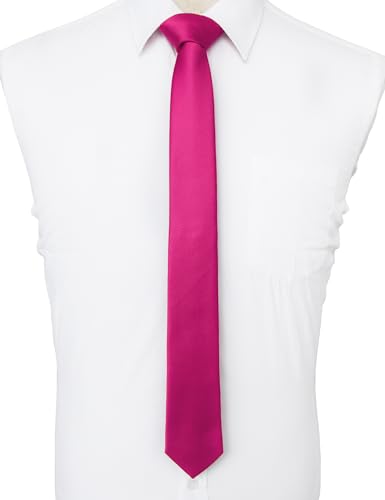 Image of JEMYGINS 2.4 inch Solid Color Skinny Tie Slim Necktie for Men