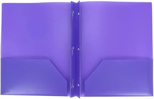 Plastic Folder with Prongs 2 Pocket - (Purple)