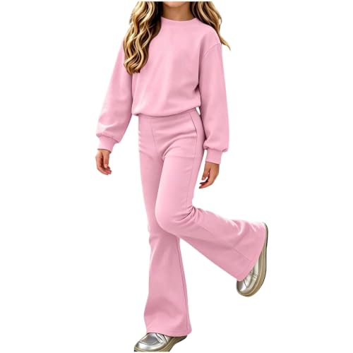 Girls Sweatsuit Set 2 Piece Pullover Sweatshirts and Flared Sweatpants