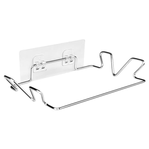 YIAGUN Stainless Steel Trash Bag Holders, Adhesive Wall Hanging Garbage Bag Rack Holder for Under Sink, Kitchen Cabinet, Cupboard, Bathroom（1Pcs）