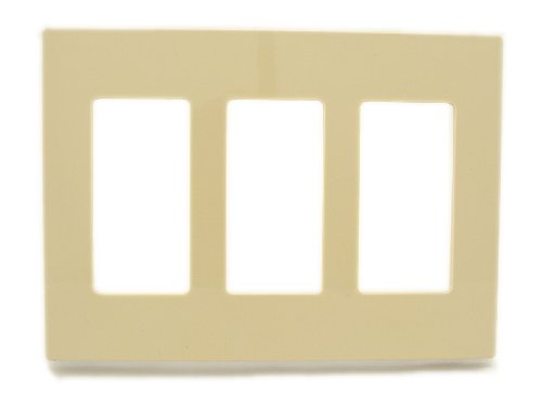Leviton 80311-SI Decora Plus Screwless Snap-On Wallplate, 3 Gang, Ivory