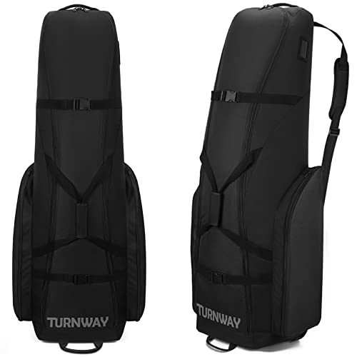 Image of TurnWay Golf Club Bag, 1800D Polyester, Waterproof, Foldable, Spacial Size for Golf Gear Transportation (Black)