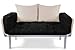 Produktbild EasySitz Schlafsofa Schlafsofa Für EIN Zum Einer Sofa in Unter Schlafsessel '' Er Mein Futon 2 Sitzer Kissen Futonsofa 140 x 210 Schlaffunktion (Schwarz & Creme)