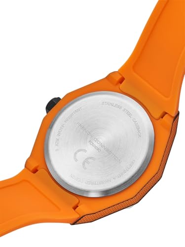 Image of FCUK Escarp Quartz| Analog Display | White Dial | Orange Silicone Strap | Watch for Men - FCMX09O