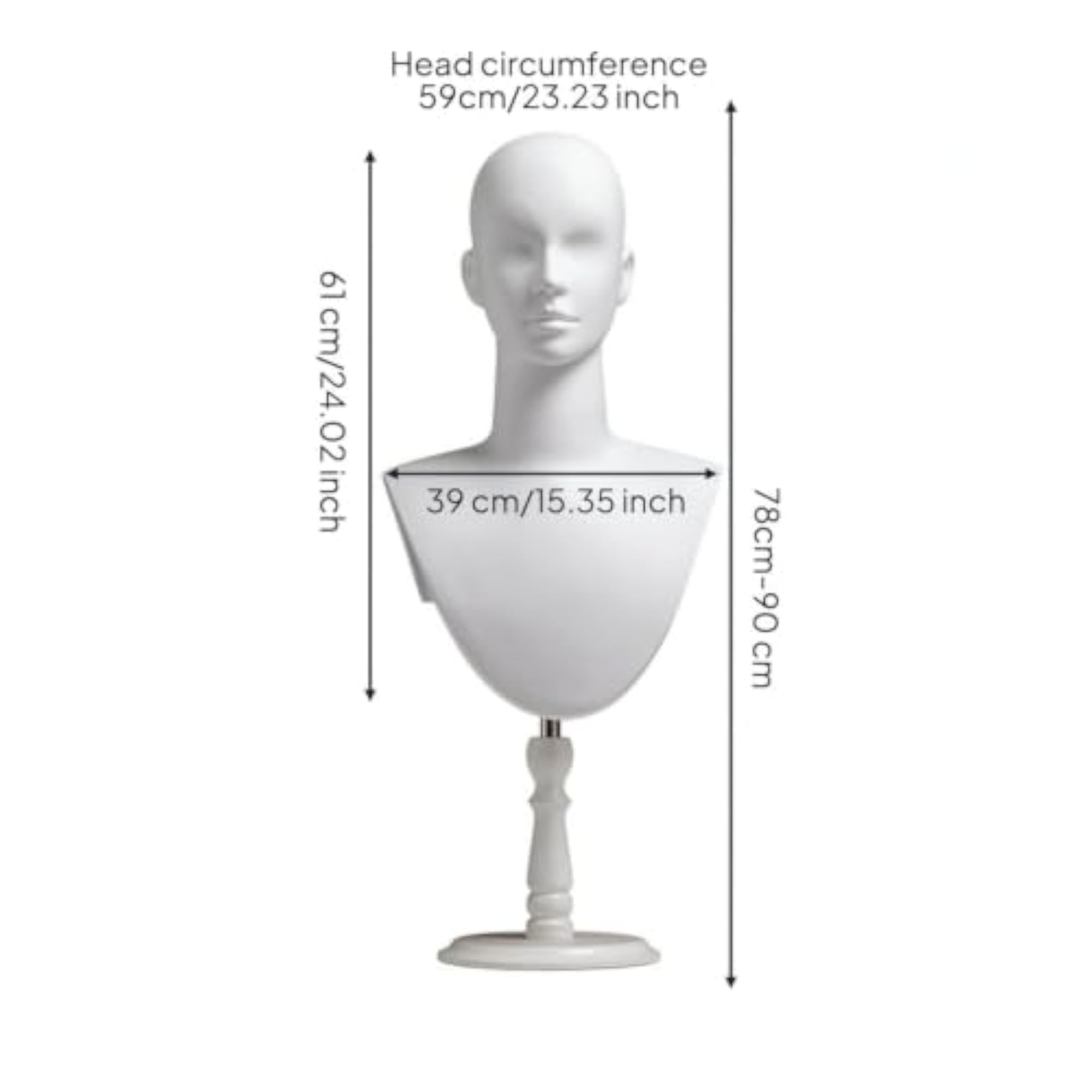 Professional Tabletop Hairpiece Display Stand with Wooden Base