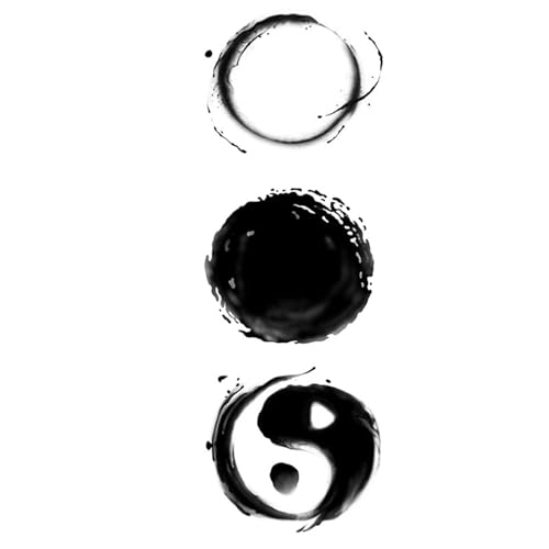 Adesivo for tatuaggio con simulazione di Tai Chi Yin Yang, for uomo, a base di erbe, impermeabile, a lunga durata e resistente al sudore.