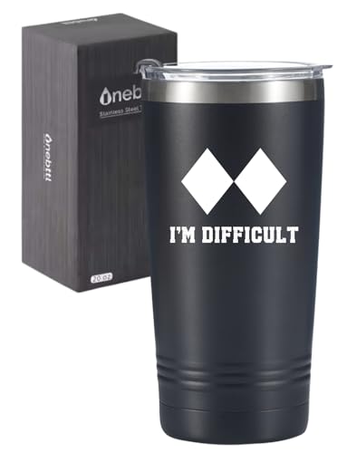 Image of Onebttl Skiing Gifts for Men, 20oz Insulated Stainless Steel Tumbler, Perfect Ski Lovers Idea for Men /Male in Christmas, Birthday, Appreciation - I'M DIFFICULT