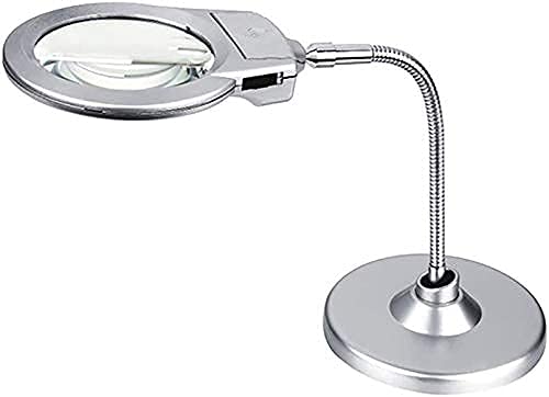 Generic Magnifyiglasses,Magnifier Magnifyiglasses with Light Stand,2.5X 5X Lightidesktop Super Large Double Lens Sturdy Bracket,with 2 Bright Led Lights,Desktop Magnifyiglassp