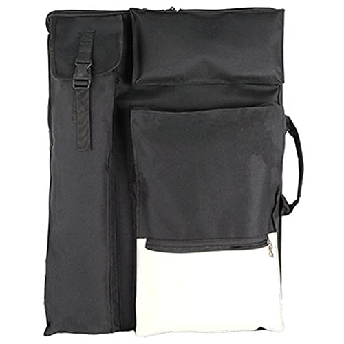 HANNA SHOP Artist Bag Canvas Artist Portfolio Case Carry Backpack Sketch Board for Art Supplies Storage and Traveling Size (Black-White, 24inchx18inch)
