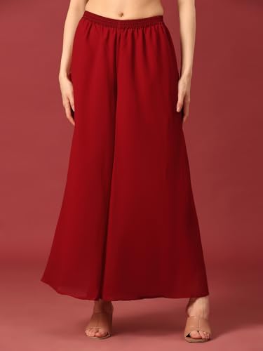 Image of PH POSHAKHUB Women A-Line Nyra Cut Kurta with Sharara in Georgette with Aari Work