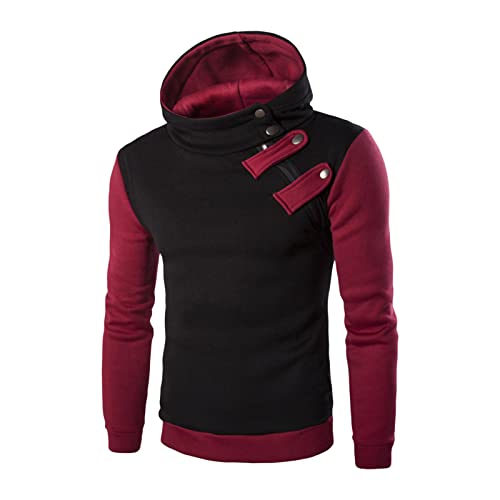 JEShifangjiusu Mens Slim Fit Turtleneck Long Sleeve Thicken Pullover Sweaters Jackets Oblique Zipper Hoodies with Pockets