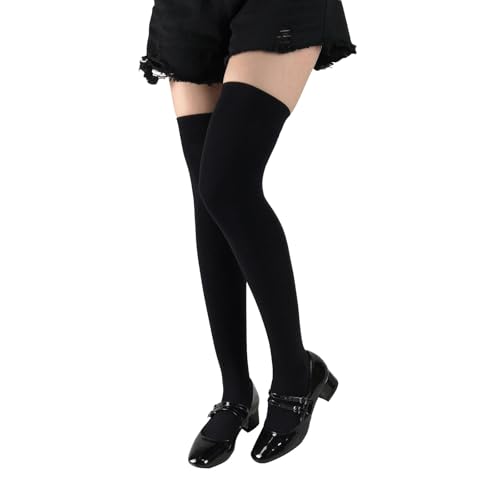 Dinghaole Calze Sopra Il Ginocchio Da Donna Ner,extra lunghe,opache,collant compressivi,Calze Extra Lunghe Calze,Calzini Sopra Il Ginocchio,calze compressione graduata,Nero,Taglia unica