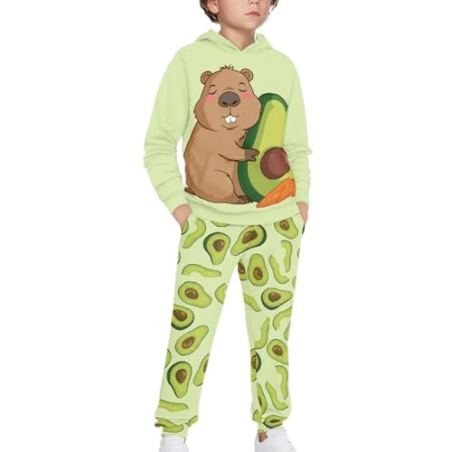 Xpyiqun Tracksuits for Girls Graphic Hoodies and Joggers Sweatpants Kids Two Piece Clothing Set Size 5-12Y3