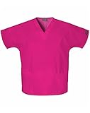 Cherokee Women's V-Neck Scrub Top, Raspberry, Medium