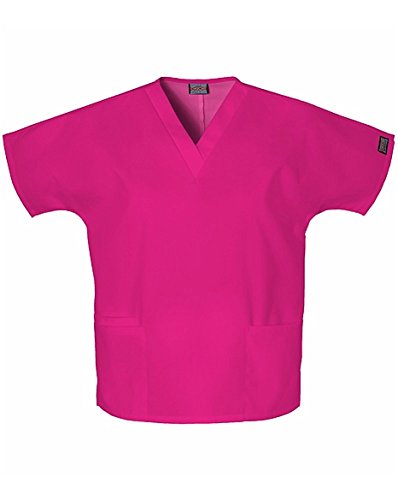 Cherokee Women's V Neck Scrubs Shirt, Raspberry, Medium