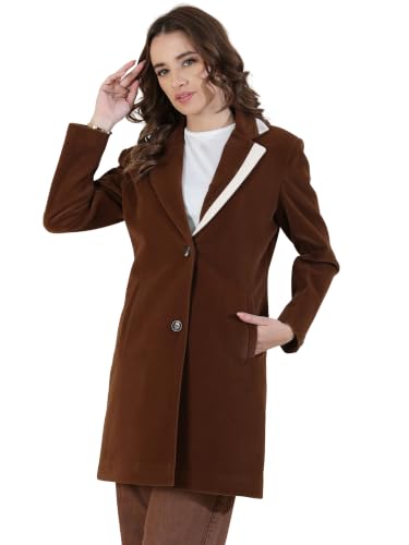 Image of PLAGG Women's Notched Lapel Long Overcoat