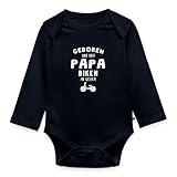 Spreadshirt Baby Geburt Geboren Um Mit Papa Zu Biken Geschenkidee Baby Body Langarm, 92 (1,5-2 Jahre), Navy