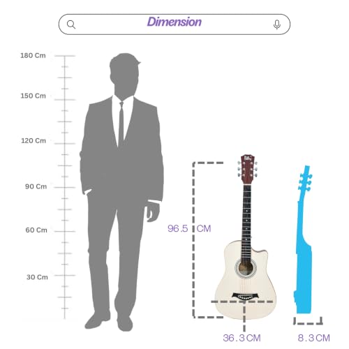 Image of BLUEBERRY B-38CM Matte Finish Natural Acoustic Guitar Kit, 38 Inch - Engineering Wood & Carbon Fiber Body, ABS Bridge & Fretboard, 3 Picks Included