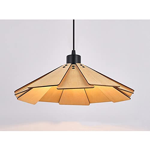 Lampe suspendue industrielle à LED en tilleul naturel pour salle à manger