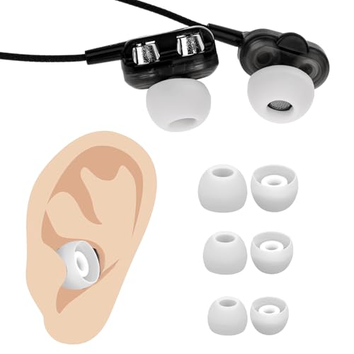 30 Stück Ersatz Ohrstöpsel Weiß Silikon Ohrhörer Ersatzstöpsel Komfort Ohrstöpsel Kompatibel mit den meisten in-Ear Kopfhörer (3 Größen)