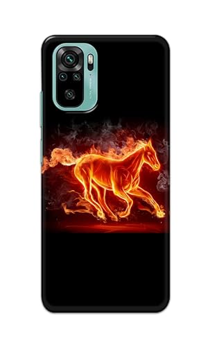 Image of Plastic Printfidaa Printed Hard Back Cover Case For Mi Redmi Note 10 | Mi Redmi Note 10S | Mi Redmi Note 11 Se Back Cover (Fiery Horse) -112