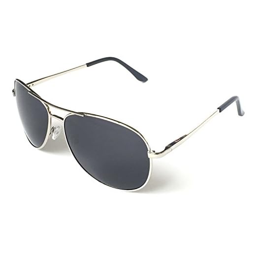 J+S Óculos de sol aviador clássico estilo militar premium, polarizado, 100% de proteção UV para homens e mulheres (armação média - armação prata/lente preta)