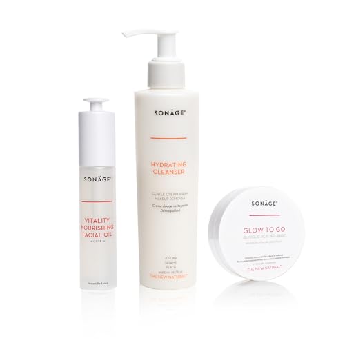 SONAGE Bare Essentials Set - 3 Piece Minimal Skincare Routine | Cleanse, Exfoliate, Nourish